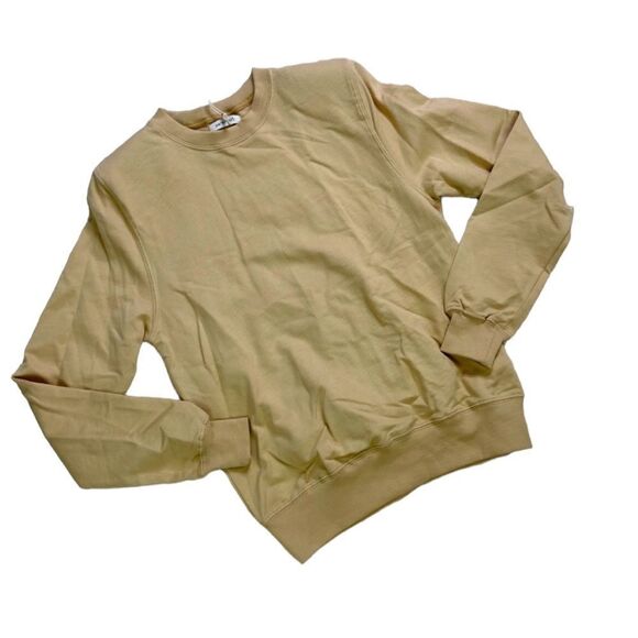 Parentezi Crew Neck Sweatshirt Removable Shoulder Pads in Caramel - Picture 2 of 6